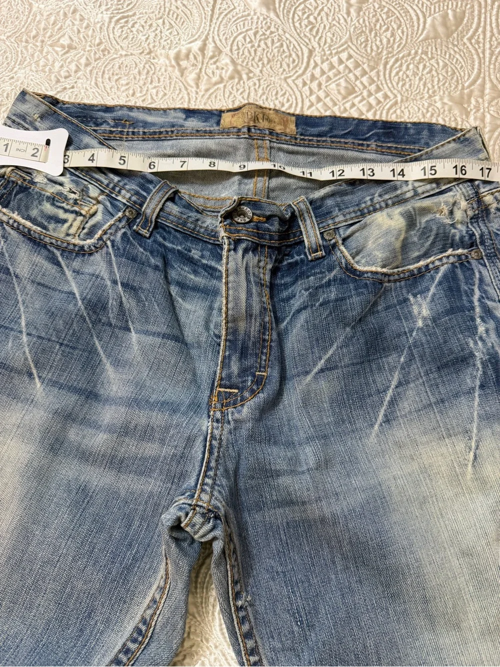 BKE Men's Blue Faded Bootcut Jeans